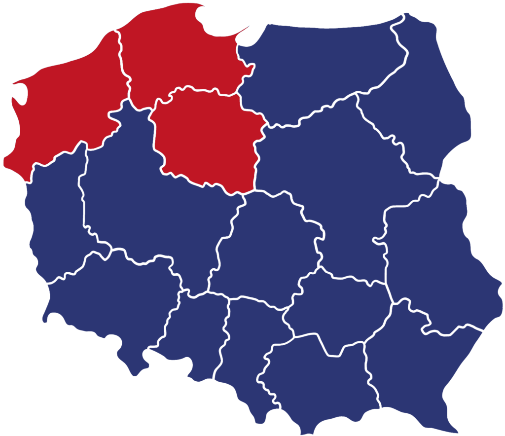 mapa oddziały województwa